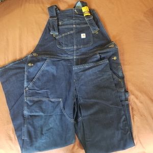 Carhartt Relaxed Fit Rugged Flex Denim Double Front Bib Overalls XL 16-18